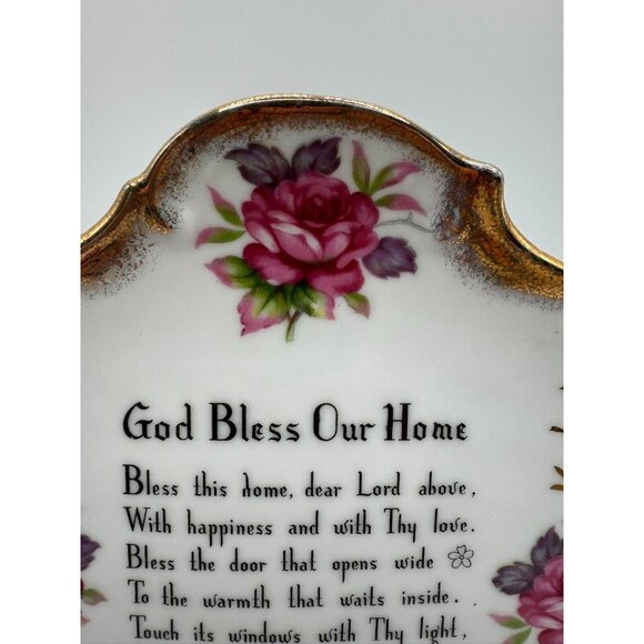 God Bless Our Home Prayer Plate HandPainted ESD Japan Enterprise Exclusiv KF7316 - Picture 3 of 12